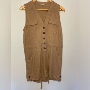 Promesa Neutral Tan Coloured Romper with Pockets, Women's size Small